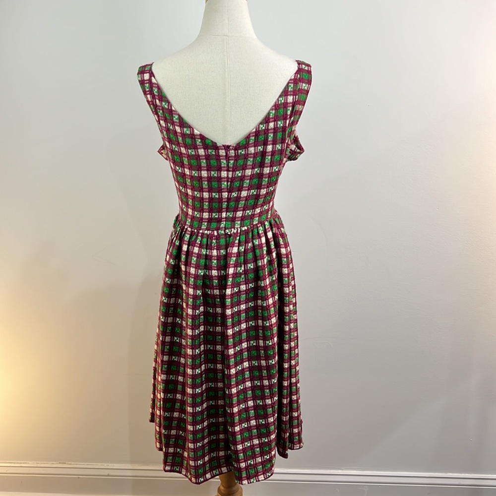 Anthropologie Saint Geraldine Purple Green Gingham Plaid Dress Size Large - Picture 8 of 15